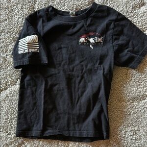 Black Short Sleeve Tee with American Flag Patch